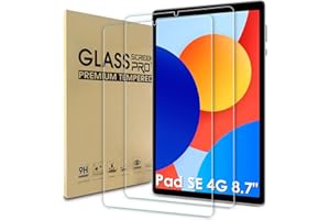 WD&CD 2 Pack Verre Trempé Compatible pour Xiaomi Redmi Pad SE 4G 8.7", Protection Écran Haute Définition Film de Protection en Verre Trempé Compatible pour Xiaomi Redmi Pad SE 4G