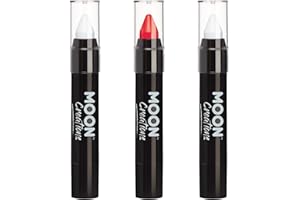 Face Paint Stick Body Crayon by Moon Creations | England Flag White Red Set Euro 2024 | 3.2g | For Kids, Adults, Fancy Dress, Festivals, Halloween