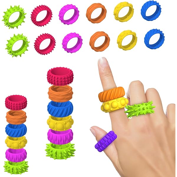 6 Stück Fidget Steine – Sensorisches Spielzeug Gegen Stress, Leise & Bunt
