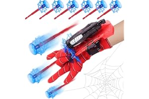 DEKEWE Spider Web Shooter, Spider Launcher Gloves with 6 Bullets, Spider Web Shooters Wrist Toys for Boys Girls, Plastic Cosplay Gloves Spider Launcher for Kids Cosplay & Birthday Gifts
