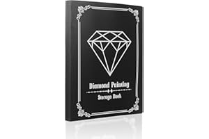 SupLetsico Diamond Painting Bilder Album, A3 Diamond Painting Mappe Mit 60 Klar Sichthüllen, Sichtbuch in A3 für Aufbewahrung Diamant Painting Malerei Bilder (Schwarz fasst 60 Blatt)