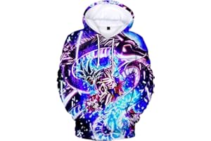 FLYCHEN Felpa con Cappuccio per Ragazzi e Bambini 3D Stampato Dragon Ball Cartoon Fans Fantastico Giovanne Pullover