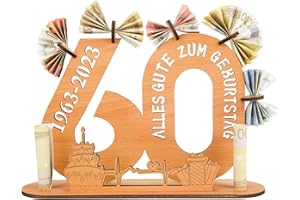 Alftek Deko 60 Geburtstag Mann, Geldgeschenke Geburtstag, 60. Geburtstag Geschenkideen 60 Geburtstag, Wooden Sign Guest Book Birthday, Dekoration Geburtstagsgeschenk