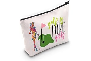 WZMPA Golf Girl Cosmetic Makeup Bag Lady Golf Gifts Golf Is Fore Girls Zipper Pouch Bag For Golf Lover Golf Player