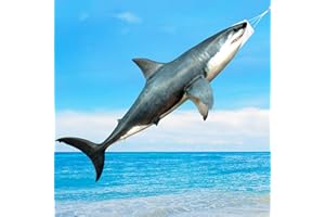 Flutesan 49 Inch Realistic Fish Windsock Shark Wind Sock Outdoor Decor Fish Flag Hanging Decor for Backyard Wall Tree Front Patio Lawn Garden Boat Beach Party Festival Decoration