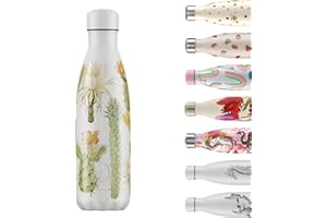 Chilly's Botella de Aqua - Acero Inoxidable y Reutilizable - Prueba de Fugas, Libre de transpiración - Cacti - Botanical - 500ml