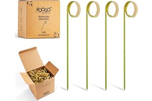 FOOGO Green 150 Pezzi Bastoncini da Cocktail in bambù, Spiedini Primaverili Giapponesi da 9 cm, Accessori per Cocktail, Stuzzicadenti per Alimenti da Festa, Robusti Bastoncini in Legno Eco-Friendly