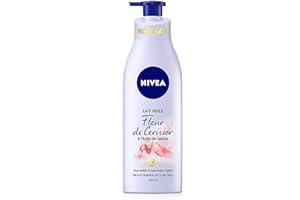 NIVEA Lait-Huile Fleur de Cerisier & Huile de Jojoba (1 x 200 ml), Soin plaisir pour peaux normales à sèches, Lait corporel hydratation intense 24H