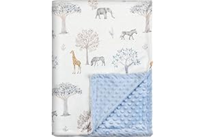 Soarwg Kids Baby Blanket Regali neonato, morbide coperte di peluche con fondo punteggiato, tessuto in pile Essentials per Unisex, bambini, ragazze 75x100cm(blu)
