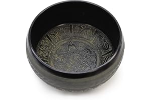 EMTI SOLUTION Große Tibetische Klangschale XXL - Klangschale groß - Five Buddha - 21cm - 1500gramm - Original