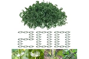 EMOTTLE 200PCS Plant Support Clips, Reusable Plant Fixing Clips Tomato Clips Garden Clips Plant Support Clips Plant Vine Clips for Flower Vegetable Upright Growth, Plant Clips for Climbing Plants (200, Green)