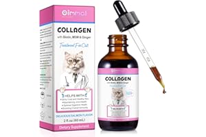 BODY JUICE OIL Collagen for Cats, Liquid Cat Collagen Drops, Cats Supplement Support Cat Itchy Skin, Joints, Skin &Coat Health, for All Breeds & Sizes, Salmon Flavor - 60ml