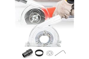 NUHFUFA 4-1/2" to 5" Angle Grinder Dust Shroud, Clear Dust Extraction Cutting Guard for 3"/4"/5" Saw Blades, Hand Grinding Cutting Wheels Cover for Home, Engineering