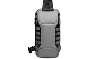 FANDARE Antifurto Zaino Monospalla Zaino Spalla con USB Grande Capacità Borsa a tracolla Uomo Donna Sling Bag Borsello a tracolla per Trekking Ciclismo Viaggio Sports Impermeabile Poliestere