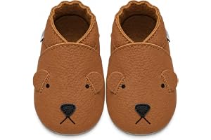 YIHAKIDS Baby flickor pojkar skor | Mjukt läder baby barn tofflor mjukt läder skor flicka pojke första steg 0–6 månader - 2 å