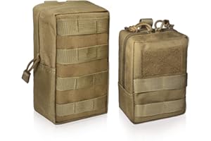 WYNEX 2 Pack Molle Pouches, Tactical EDC Utility Pouch Compact Resistente al Agua, Organizar Gadget de Engranaje pequeño para Mochila Militar