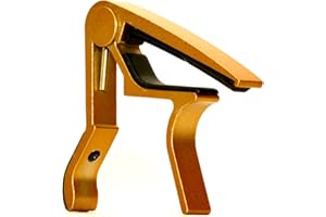 Elagon (ST-G) capodastre or métalisé à dégagement rapide pour toute guitare électrique et guitare acoustique. Le capodastre standard et fiable qui ne vous fera pas défaut!