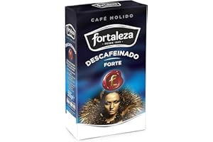 CAFÉ FORTALEZA – DESDE 1885 - Café Fortaleza - Café Molido Descafeinado Forte, Variedades Arábicas, Compatible con Cafeteras Italianas, de Filtro y de Émbolo, Pack 235g x 12 - Total 2,82kg