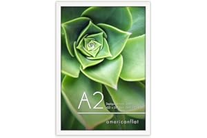 Americanflat A2 Picture Frame in White - Engineered Wood with Polished Plexiglass - Horizontal and Vertical Formats for Wall - 42x59.4 cm
