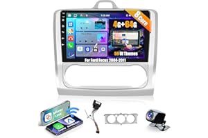 Inefala 8 Núcleos 4+64G Android 15 Radio para Ford Focus 2004-2011, 9 Pulgadas HD Pantalla Táctil con Inalámbrico CarPlay y Android Auto, Navegación GPS, AHD Cámara Trasera, FM/RDS, Bluetooth