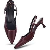 JM LOOKS Elegant Pointed Toe Slingback Kitten Heels Fashionable Sandals for Modern Women