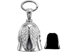 HEYOMI Campanella Moto Guardian Bell Originale, Campanellino Motociclisti, Portachiavi Moto Portafortuna, Angelo Custode Con Anello Appeso Per Auto Elettriche, Biciclette Ecc.