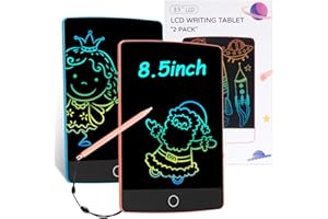 Topfree Tableta de Escritura LCD, 2 Piezas Tablero de Dibujo Electrónico Pizarra Magnetica Infantils, Color Tablero de Dibujo Doodle, Juguetes Educativo Niño Regalo de cumpleaños para Niños de 3-7