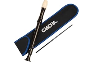CASCHA soprano-recorder-set for children & beginners - beginner's set incl case recorder-cleaner fingering chart - German fingering - easier to play - plastic recorder for children