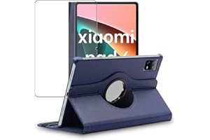 ebestStar - Coque pour Xiaomi Pad 6, Pad 6 Pro, Etui Rotatif 360, Housse Protection PU Cuir, Bleu Foncé + Verre Trempé