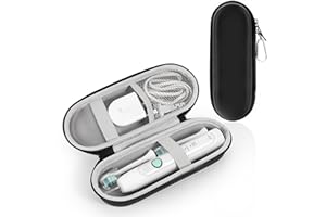 JANUIXCO Electric Toothbrush Case for Philips/Braun Oral B/Oral-B Pro/Oral B Io - Hard Shell Toothbrush Travel Case with Accessories, Portable (Black), black, Electric Toothbrush Case