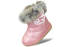 MINBEI Baby Mädchen Schneestiefel Warme weiche Winterschuhe Stiefel Mit Baumwolle Gefüttert für Kinder
