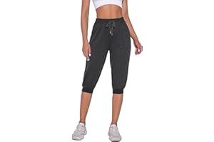 Nieery Pantacourt Femme été 3/4 Pantalon Jogging Femme Sport Corsaire Filles Survetement ete Leger Ensemble survêtemen 3/4 Pantalon de Sport Femme