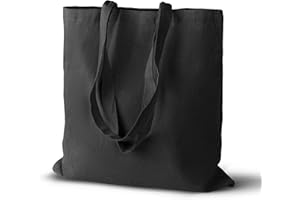 AllBags Torba bawełniana 380 x 420 mm z długimi uchwytami 70 cm, torba na zakupy i co dzień, wytrzymała torba materiałowa do przedszkola