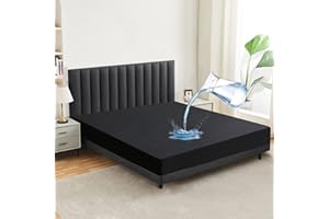 ‎MAFUDOXI mafudoxi Wasserdichter Matratzenschoner 90x200 cm Spannbettlaken, Atmungsaktiv Matratzenauflage Bettlaken, Hochwertige Spannbetttücher, Inkontinenzunterlage Waschbar bei 60° - Schwarz