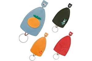 AfitLulu 4 Pieces Car Key Case Creative Pull Out Style Key Sleeve for House Keys, Car Key Holders, PU Leather Key Bag Key Sleeve for Handbags, Fashionable Key Pouch for Women and Men