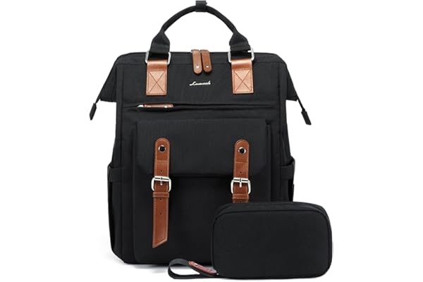 LOVEVOOK Sac a Dos Femme, Grand Sacs à dos pour Ordinateur Portable Feminin avec Étui pour Câble de Données, Impermeable Sac Ados PC Sac a Dos Ordi Elegant pour Voyage College Travail