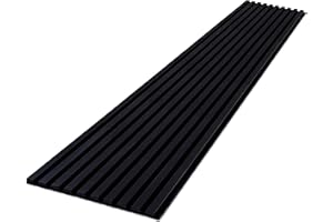 Wohnartig | Wandverkleidung | Lamellenverkleidung | Akustikpaneel | Wandpaneele auf filz | Akustikfilz | Lamellenwand | Lamellen dekor | Schwarz | 270cm Hoch | 45cm Breit |