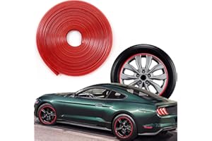 Voarge anneau de protection de roue de voiture, protéger la ligne de protection des pneus décoration en caoutchouc, anneau de décoration de roue bande anti-acariens bande 8m * 8,2mm rouge (rouge)