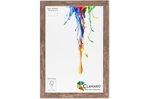 CLAMARO "Neo Collage" ramka na zdjęcia DIN A4 (21 x 29,7) ręcznie wykonana na wymiar | dąb ciemnobrązowy | drewno MDF designerska drewniana ramka na zdjęcia w zestawie szkło akrylowe i metalowa