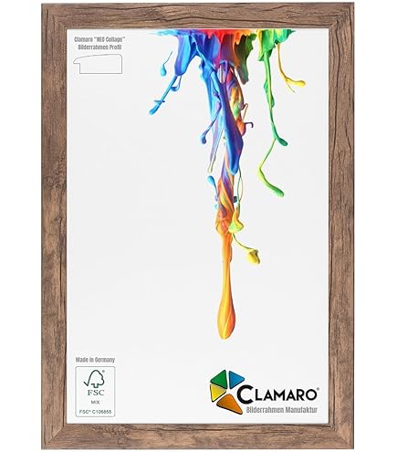 PrimeLuxe Cornice in legno 70 x 100 cm (dimensione dell'immagine) in wengè marrone | Colore e dimensione selezionabili | Cornice per poster | Puzzle | Foto collage | PRODUZIONE TEDESCA