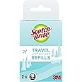 Scotch-Brite Mini Travel Lint Roller Refills, 30 sheets x refill, 2 refills/pack | Ideal for cleaning dust and hair from Clothes and Fabric | Portable and Reusable Lint Remover for Clothes