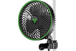 VIVOSUN AeroWave E6 Gen2 Grow Ventilator Oszillierend Clip Ventilator Grow 150 mm, EC-Motor Smarte WLAN-Steuerung,10-stufiger & 2 Modi, Luftzirkulator für Growbox, Timer, IP54, Schwarz