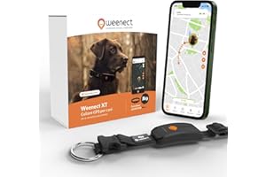 Weenect Dog XT - NUOVO Collare GPS per Cani | Antenna XL | Impermeabile | Collare nero ultra-resistente integrato Julius-K9 | Garanzia a vita | Abbonamento richiesto