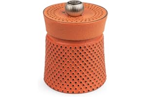Peugeot Bali Fonte 35426 - Molinillo de pimienta manual (ajuste de grado de molido, altura: 8 cm, hierro fundido), color naranja