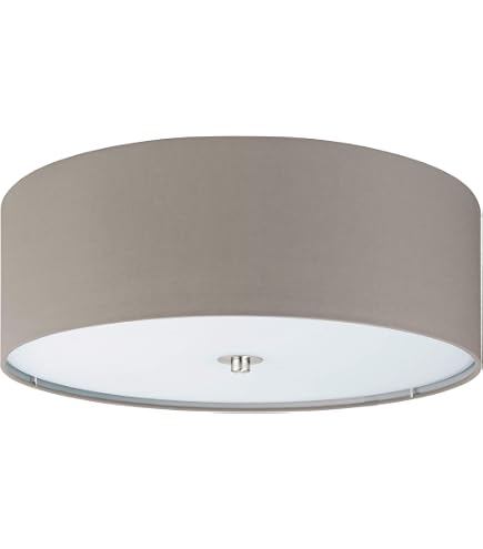 Fischer & Honsel Carre Deckenleuchte – Mit Stoffschirm In Leinenoptik, 50x50 Cm, Sandschwarz, Für 3x E14 Birnen