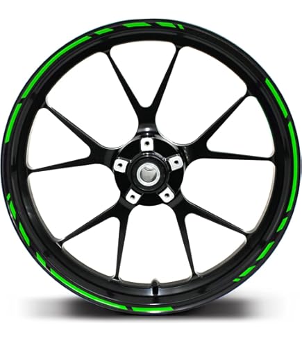 Adesivi Riflettenti Per Cerchi Moto Kawasaki Z750 - Rosso Riflettente E Bianco, Per Cerchi Da 17 Pollici, Completo 2 Ruote - Foto 3