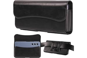 INGIDO Handy Gürteltasche Premium Leder Tasche mit Gürtelclip Handytasche für iPhone 15, 15 Pro, 14, 14 Pro, 13, 13 Pro, 12, 12 Pro, 11, 11 Pro, XR, Galaxy S24, S23, S22, Schwarz -M