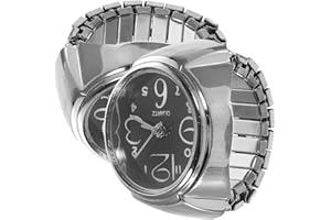 VILLCASE Reloj Anillo Elástico Pareja, Reloj de Anillo de Dedo con Banda Elástica, Accesorio De Moda para Mujeres Y Hombres, para Uso Diario Ocio Regaloe