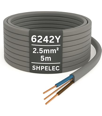 SHPELEC 3-adriges Stahl-Panzerkabel 6943X – 1,5 Mm Oder 2,5 Mm Querschnitt, Verschiedene Längen, Für Elektroinstallationen Innen/außen