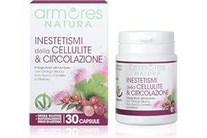 Armores Natura Integratori Alimentari, Inestetismi della Cellulite & Circolazione, Aiuta il Microcircolo, Anticellulite, a Base di Ginkgo Biloba, Uva e Centella, Vegano, Astuccio 30 Capsule